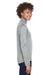 UltraClub 8230L Womens Cool & Dry Moisture Wicking 1/4 Zip Sweatshirt Grey Model Side