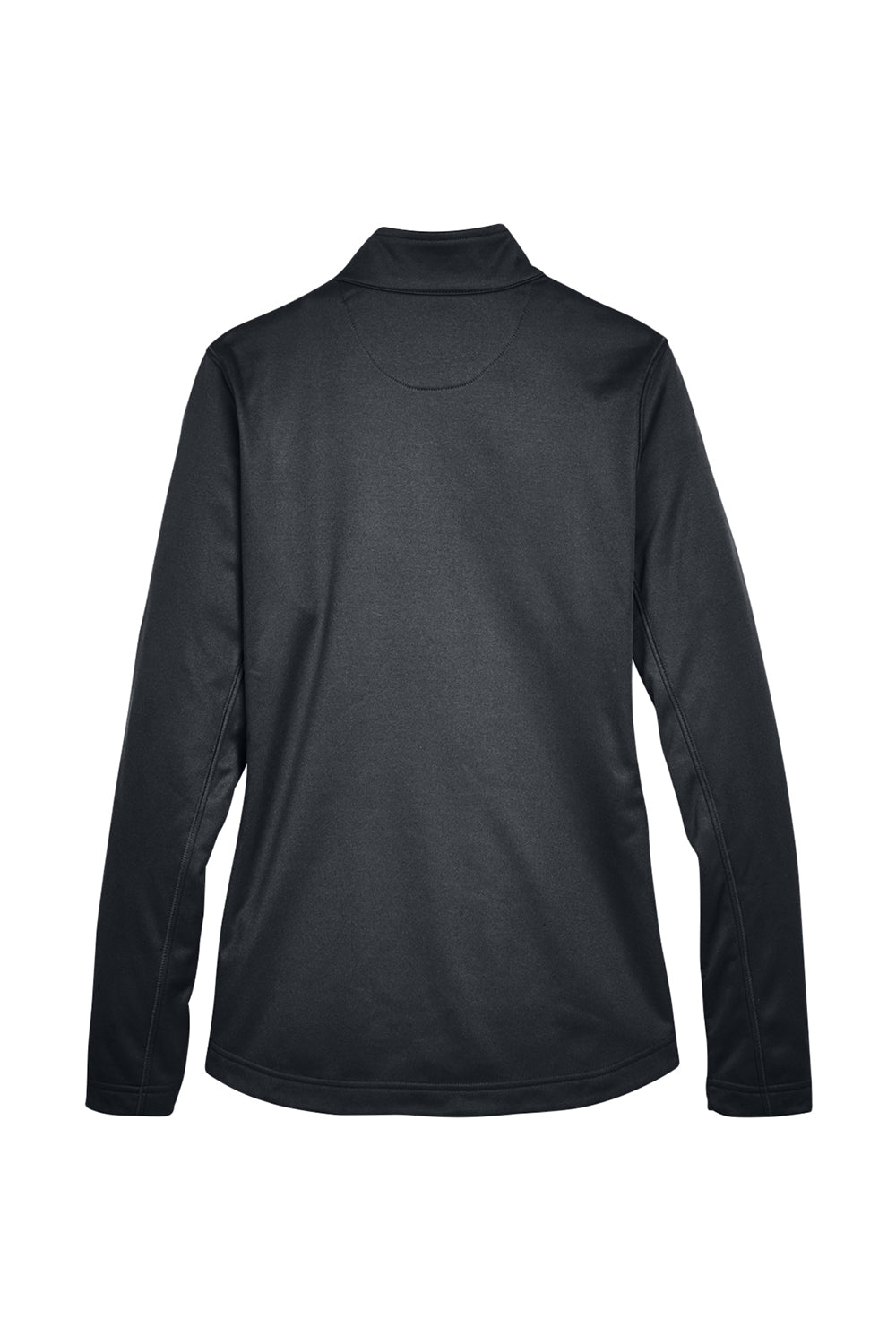 UltraClub 8230L Womens Cool & Dry Moisture Wicking 1/4 Zip Sweatshirt Black Flat Back