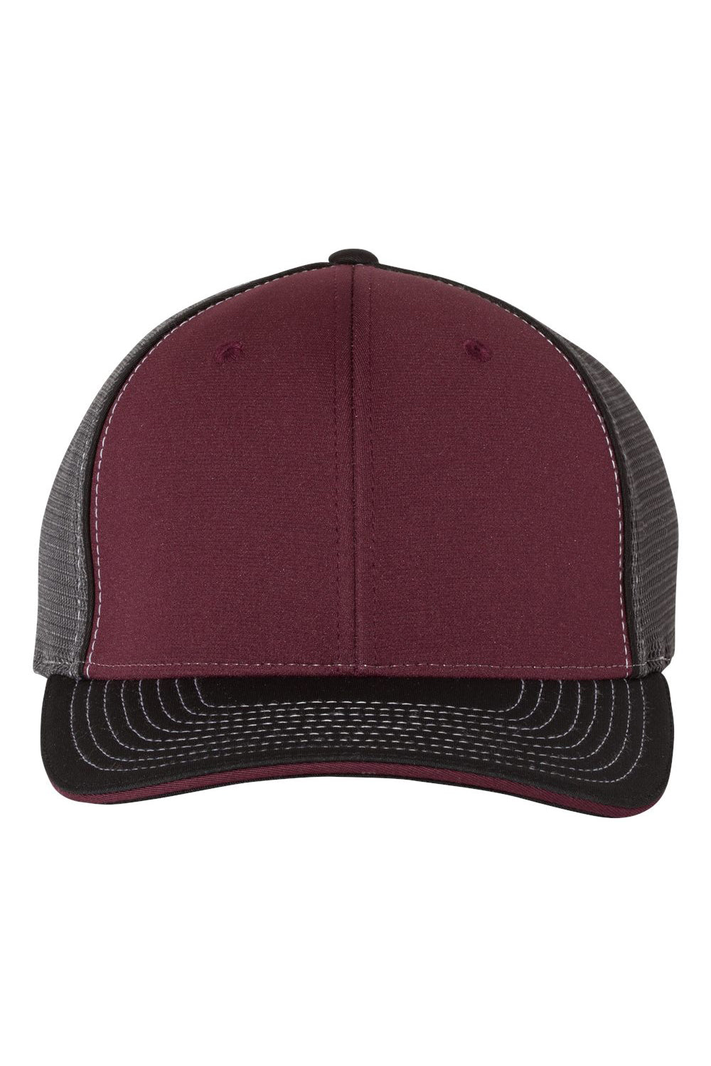 Richardson 172 Mens Pulse Sportmesh R-Flex Hat Maroon/Charcoal Grey/Black Flat Front