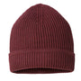 Atlantis Headwear Mens Sustainable Finish Edge Cuffed Beanie - Burgundy Melange - NEW