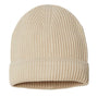 Atlantis Headwear Mens Sustainable Finish Edge Cuffed Beanie - Light Beige - NEW