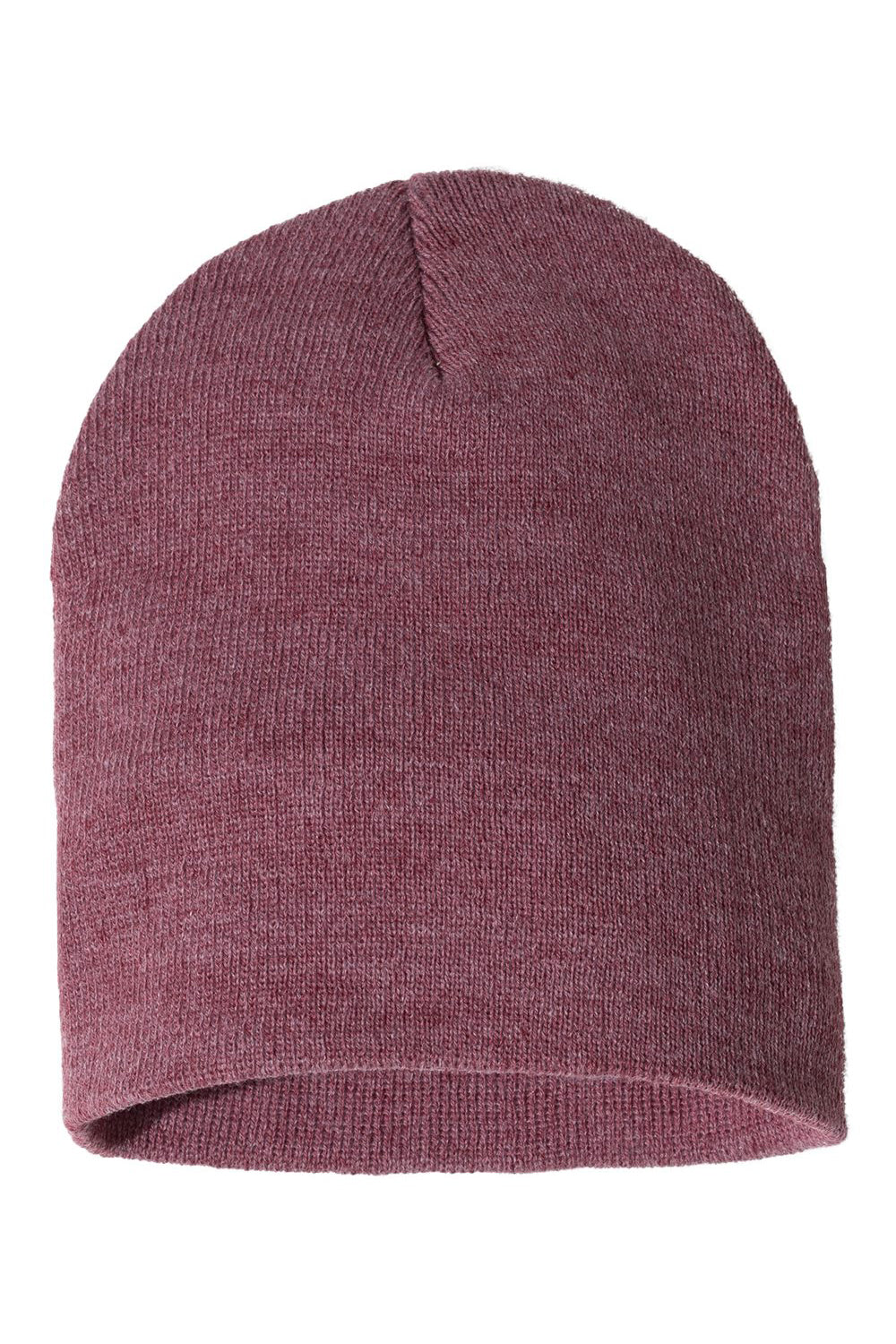 Sportsman SP08 Mens Beanie Heather Cardinal Red Flat Front