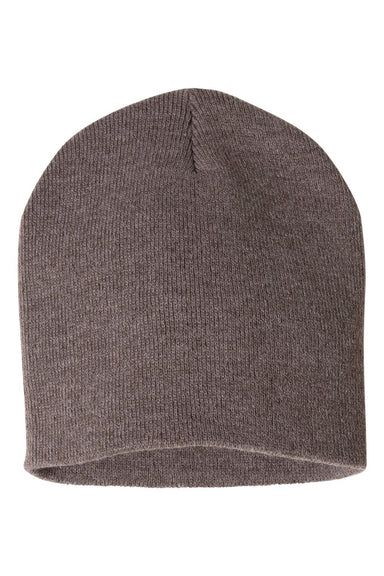 Sportsman SP08 Mens Beanie Heather Brown Flat Front