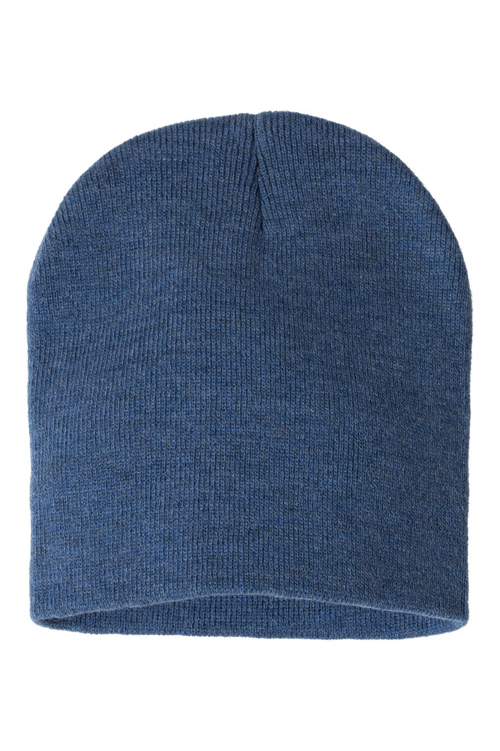 Sportsman SP08 Mens Beanie Heather Dark Royal Blue Flat Front