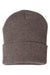 Sportsman SP12 Mens Solid Cuffed Beanie Heather Brown Flat Front