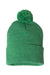 Sportsman SP15 Mens Pom-Pom Cuffed Beanie Heather Kelly Green Flat Front