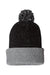 Sportsman SP70 Mens Speckled Pom-Pom Cuffed Beanie Black/Heather Grey Flat Front