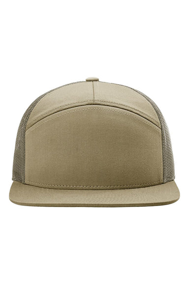 Richardson 168 Mens 7 Trucker Hat Pale Khaki/Loden Green Flat Front