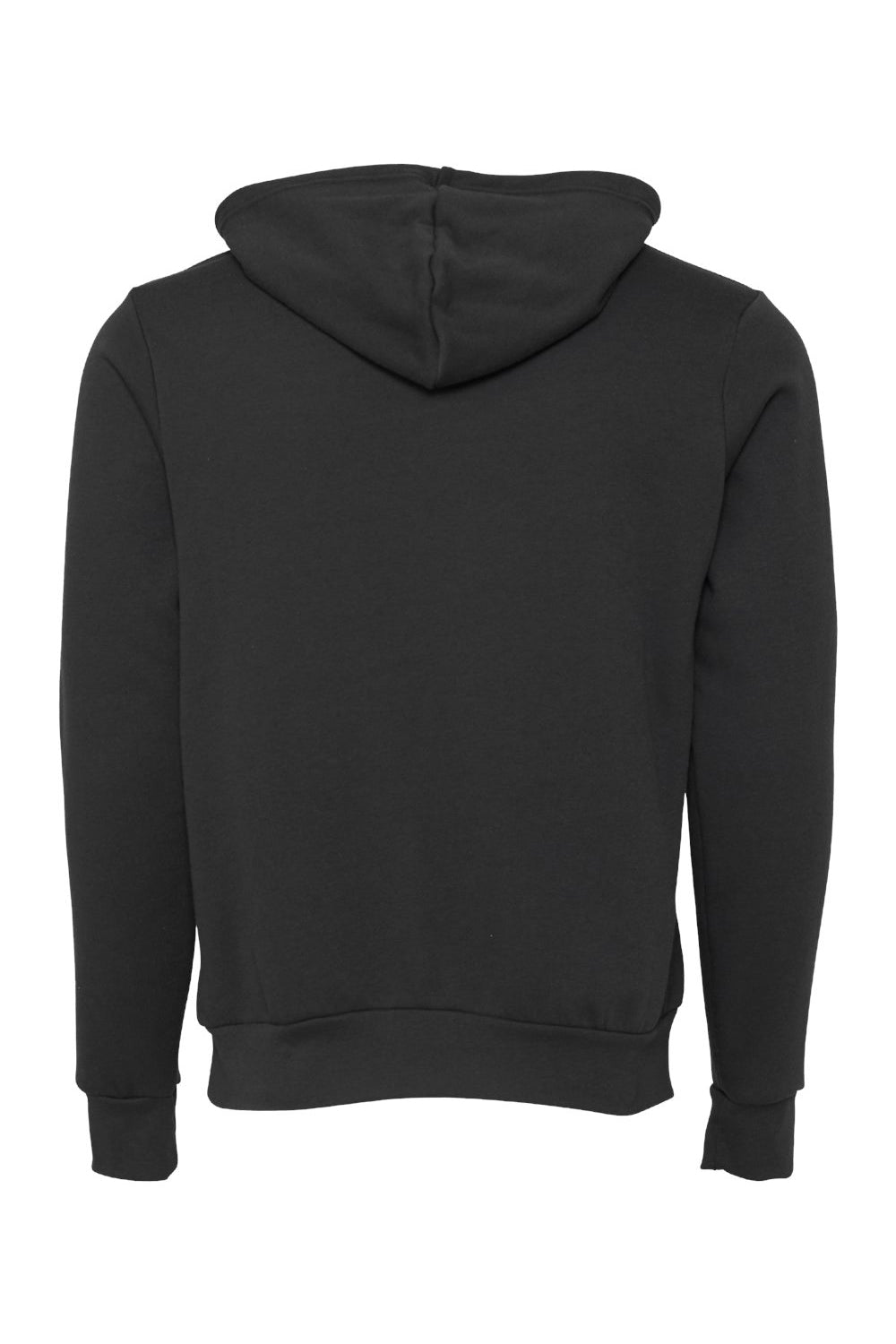 Bella + Canvas BC3719/3719 Mens Sponge Fleece Hooded Sweatshirt Hoodie DTG Dark Grey Flat Back