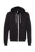 Bella + Canvas BC3739/3739 Mens Fleece Full Zip Hooded Sweatshirt Hoodie DTG Black Flat Front