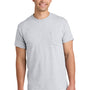 Gildan Mens DryBlend Moisture Wicking Short Sleeve Crewneck T-Shirt w/ Pocket - Ash Grey