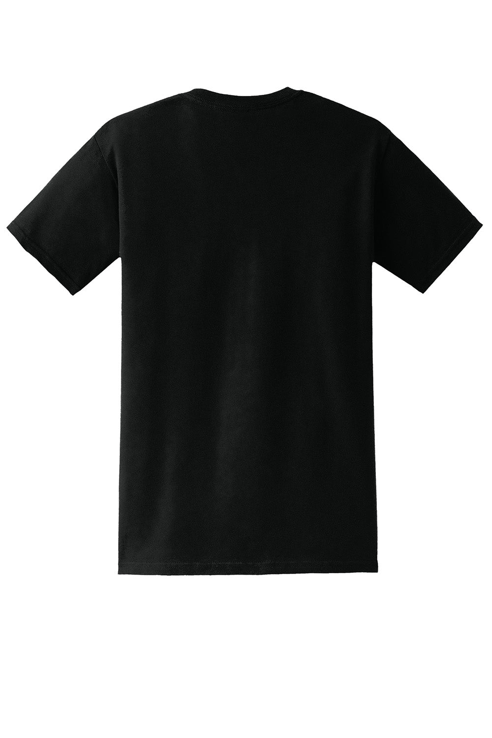 Gildan 8300/G830 Mens DryBlend Moisture Wicking Short Sleeve Crewneck T-Shirt w/ Pocket Black Flat Back