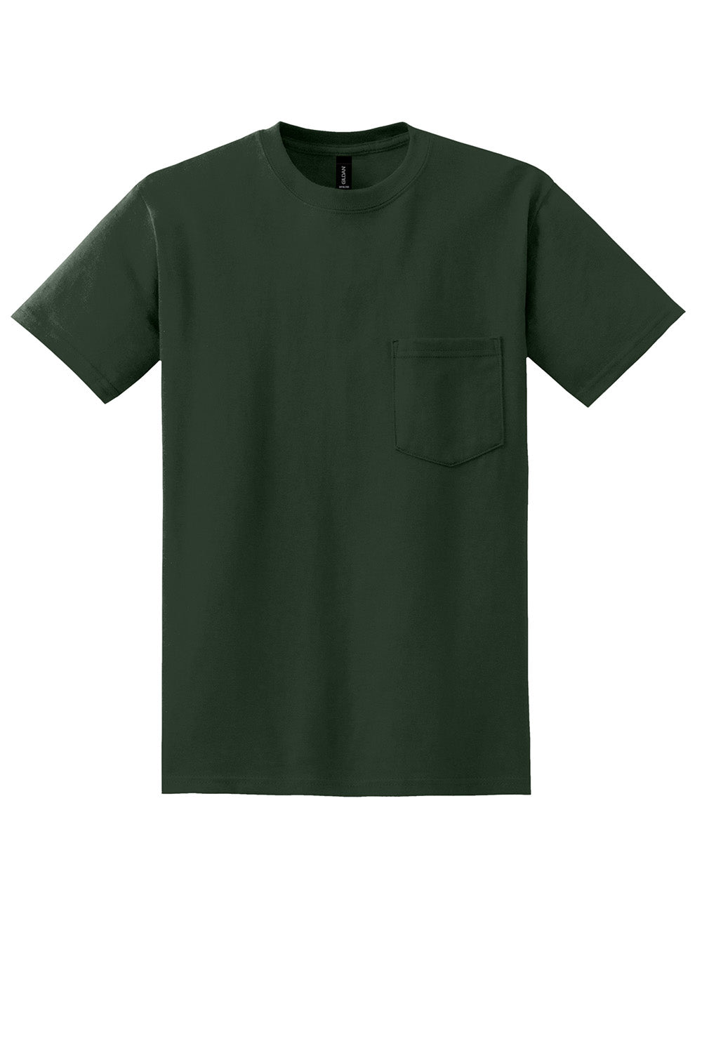 Gildan 8300/G830 Mens DryBlend Moisture Wicking Short Sleeve Crewneck T-Shirt w/ Pocket Forest Green Flat Front