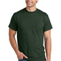 Gildan Mens DryBlend Moisture Wicking Short Sleeve Crewneck T-Shirt w/ Pocket - Forest Green