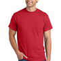 Gildan Mens DryBlend Moisture Wicking Short Sleeve Crewneck T-Shirt w/ Pocket - Red