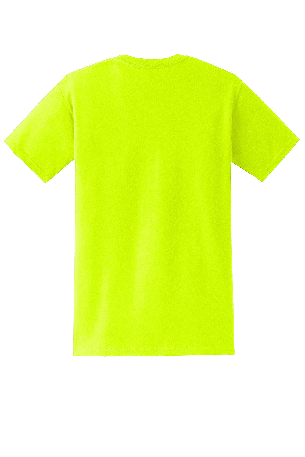 Gildan 8300/G830 Mens DryBlend Moisture Wicking Short Sleeve Crewneck T-Shirt w/ Pocket Safety Green Flat Back