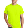 Gildan Mens DryBlend Moisture Wicking Short Sleeve Crewneck T-Shirt w/ Pocket - Safety Green