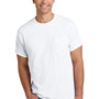 Gildan Mens DryBlend Moisture Wicking Short Sleeve Crewneck T-Shirt w/ Pocket - White