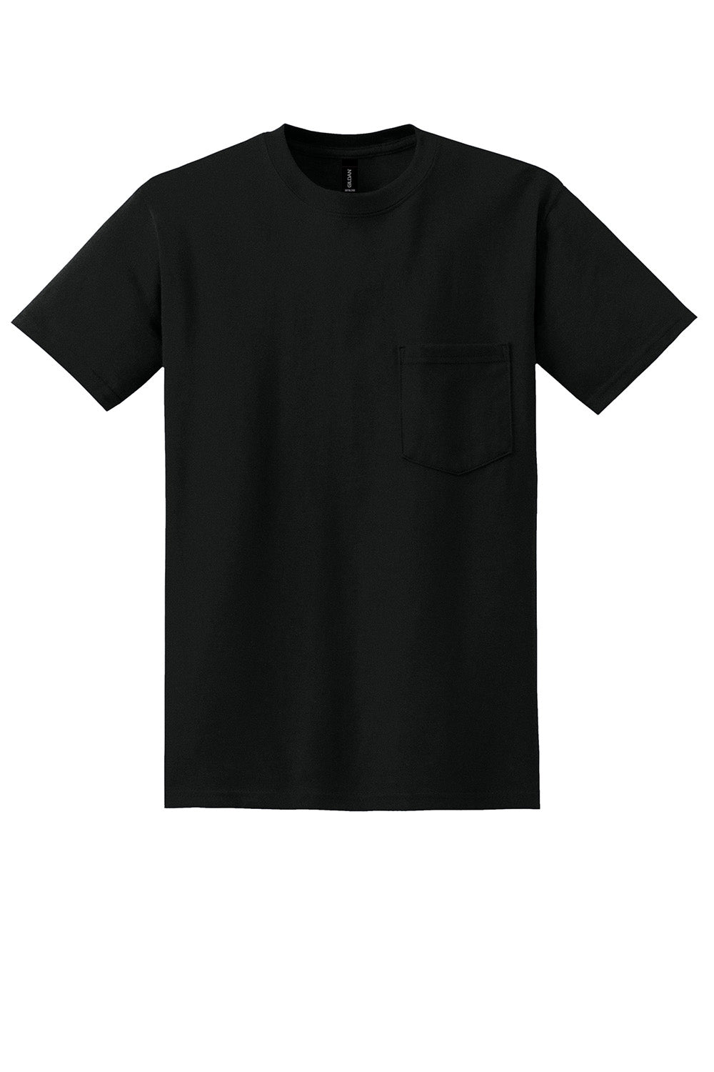 Gildan 8300/G830 Mens DryBlend Moisture Wicking Short Sleeve Crewneck T-Shirt w/ Pocket Black Flat Front