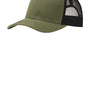 Port Authority Mens Adjustable Trucker Hat - Olive Drab Green/Black