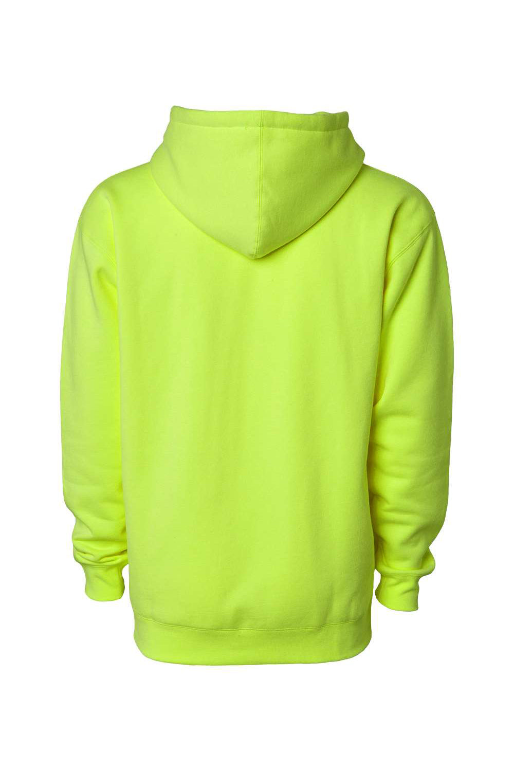 Independent Trading Co. IND4000 Mens Hooded Sweatshirt Hoodie Safety Yellow Flat Back