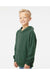 Independent Trading Co. PRM15YSB Youth Special Blend Raglan Hooded Sweatshirt Hoodie Moss Green Model Side