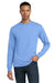 Gildan 8400/G840 Mens DryBlend Moisture Wicking Long Sleeve Crewneck T-Shirt Carolina Blue Model Front