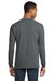 Gildan 8400/G840 Mens DryBlend Moisture Wicking Long Sleeve Crewneck T-Shirt Heather Dark Grey Model Back