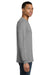 Gildan 8400/G840 Mens DryBlend Moisture Wicking Long Sleeve Crewneck T-Shirt Heather Graphite Grey Model Side