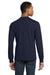 Gildan 8400/G840 Mens DryBlend Moisture Wicking Long Sleeve Crewneck T-Shirt Navy Blue Model Back