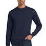 Gildan Mens DryBlend Moisture Wicking Long Sleeve Crewneck T-Shirt - Navy Blue