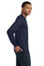 Gildan 8400/G840 Mens DryBlend Moisture Wicking Long Sleeve Crewneck T-Shirt Navy Blue Model Side