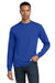 Gildan 8400/G840 Mens DryBlend Moisture Wicking Long Sleeve Crewneck T-Shirt Royal Blue Model Front