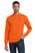 Gildan 8400/G840 Mens DryBlend Moisture Wicking Long Sleeve Crewneck T-Shirt Safety Orange Model Front