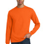 Gildan Mens DryBlend Moisture Wicking Long Sleeve Crewneck T-Shirt - Safety Orange