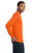 Gildan 8400/G840 Mens DryBlend Moisture Wicking Long Sleeve Crewneck T-Shirt Safety Orange Model Side