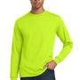 Gildan Mens DryBlend Moisture Wicking Long Sleeve Crewneck T-Shirt - Safety Green