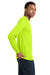 Gildan 8400/G840 Mens DryBlend Moisture Wicking Long Sleeve Crewneck T-Shirt Safety Green Model Side