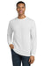 Gildan 8400/G840 Mens DryBlend Moisture Wicking Long Sleeve Crewneck T-Shirt White Model Front