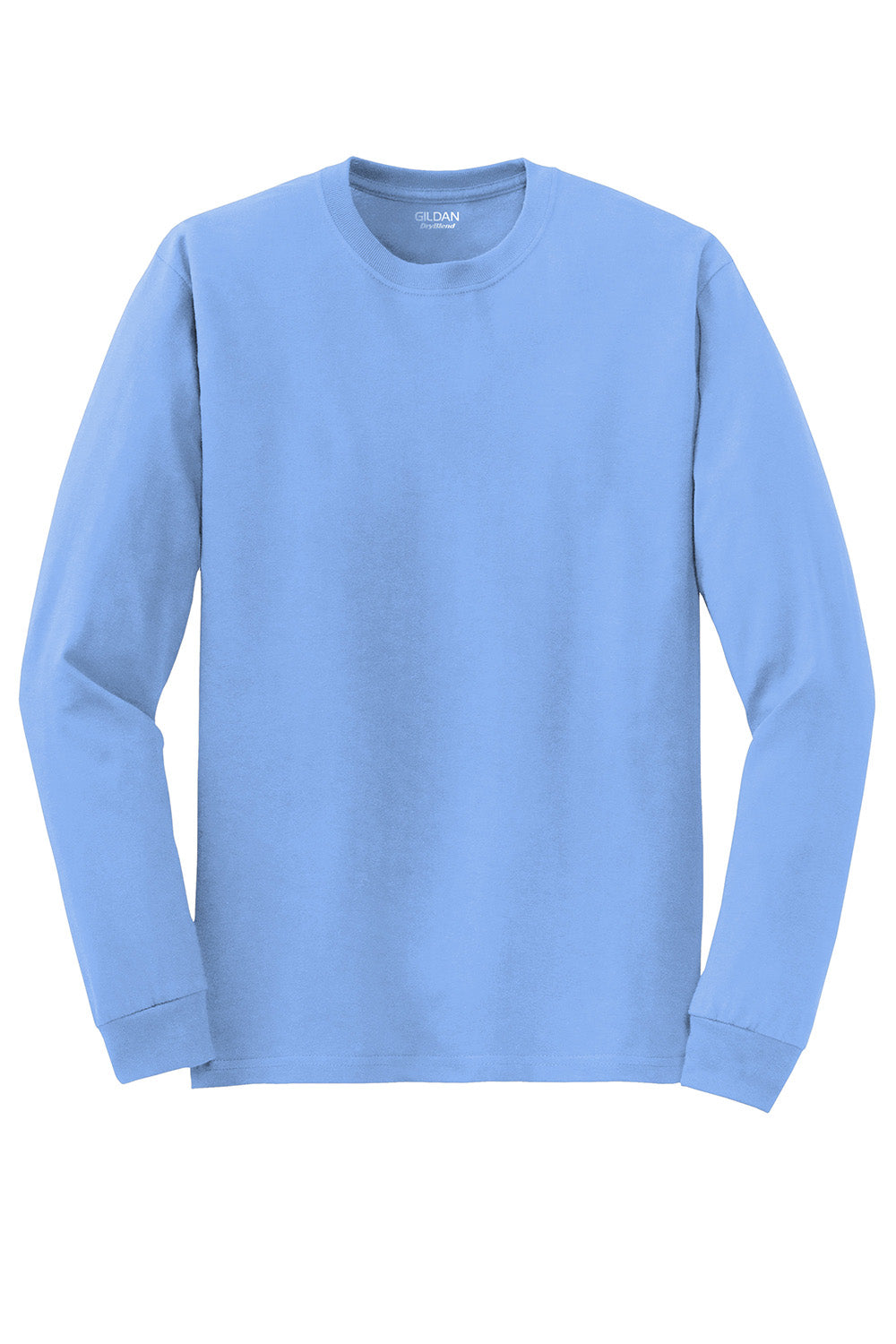 Gildan 8400/G840 Mens DryBlend Moisture Wicking Long Sleeve Crewneck T-Shirt Carolina Blue Flat Front