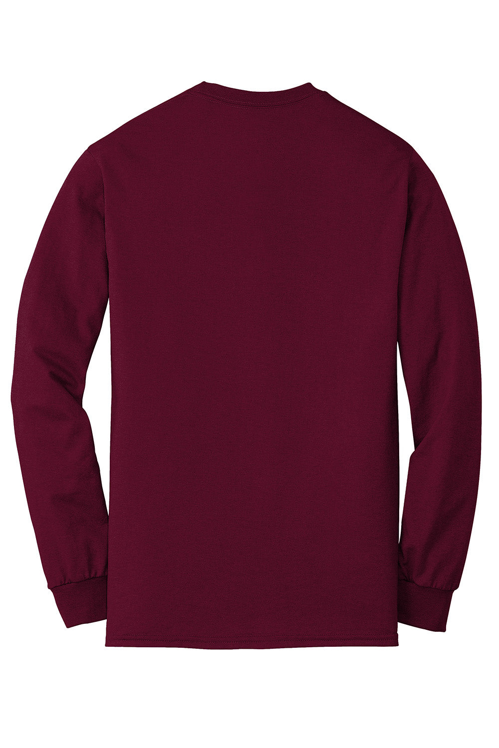 Gildan 8400/G840 Mens DryBlend Moisture Wicking Long Sleeve Crewneck T-Shirt Maroon Flat Back