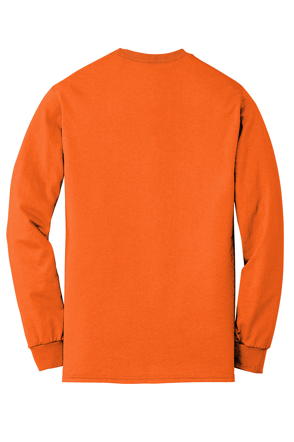 Gildan 8400/G840 Mens DryBlend Moisture Wicking Long Sleeve Crewneck T-Shirt Safety Orange Flat Back