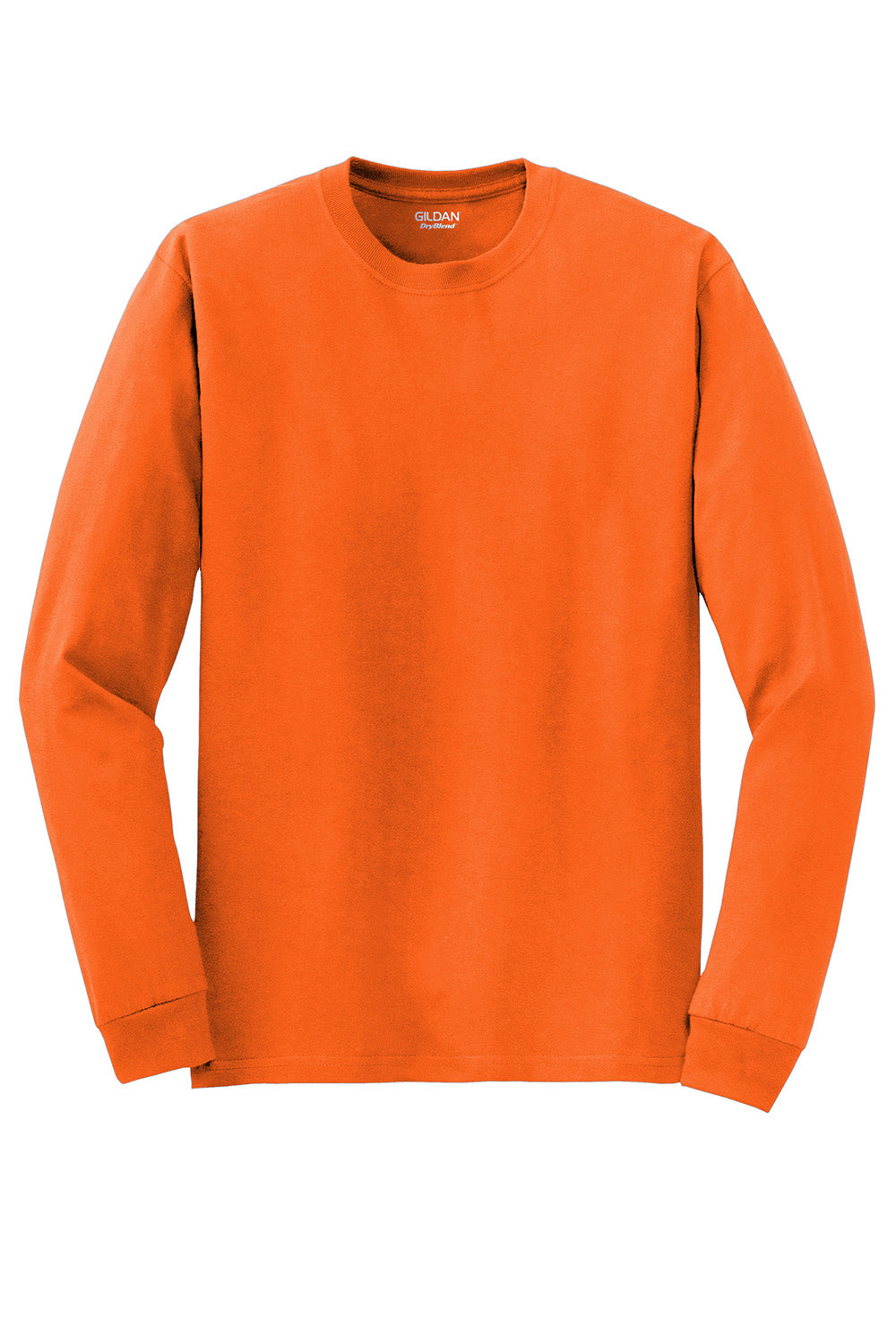 Gildan 8400/G840 Mens DryBlend Moisture Wicking Long Sleeve Crewneck T-Shirt Safety Orange Flat Front