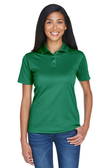 UltraClub 8404 Womens Cool & Dry Moisture Wicking Short Sleeve Polo Shirt Forest Green Model Front