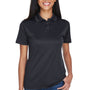 UltraClub Womens Cool & Dry Moisture Wicking Short Sleeve Polo Shirt - Black