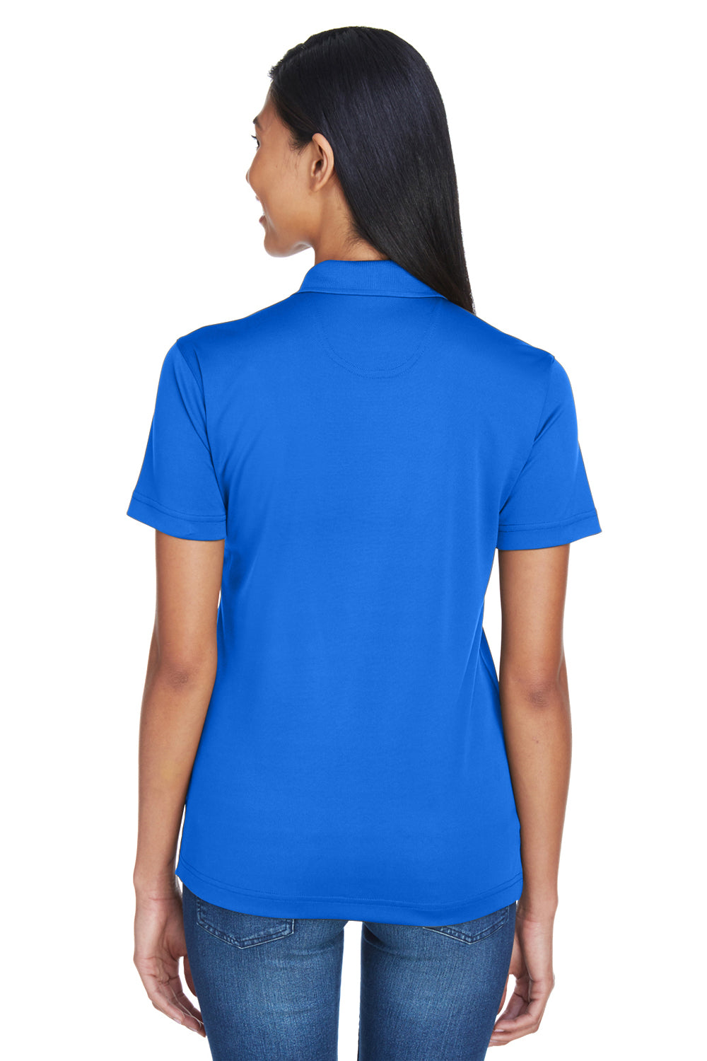 UltraClub 8404 Womens Cool & Dry Moisture Wicking Short Sleeve Polo Shirt Royal Blue Model Back