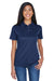 UltraClub 8404 Womens Cool & Dry Moisture Wicking Short Sleeve Polo Shirt Navy Blue Model Front