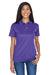 UltraClub 8404 Womens Cool & Dry Moisture Wicking Short Sleeve Polo Shirt Purple Model Front