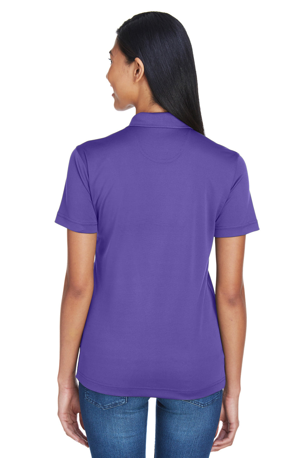 UltraClub 8404 Womens Cool & Dry Moisture Wicking Short Sleeve Polo Shirt Purple Model Back