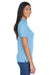 UltraClub 8404 Womens Cool & Dry Moisture Wicking Short Sleeve Polo Shirt Columbia Blue Model Side